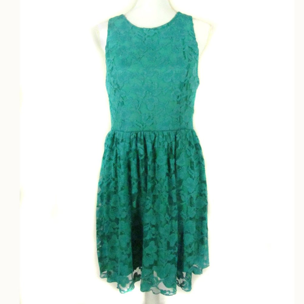 Emerald Sundae Dress Size 13 Teal Floral